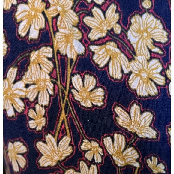 J Crew Caryn Cardigan Floral Yellow Black Red Medium F4734 FA16 Button Cotton - Picture 3 of 8